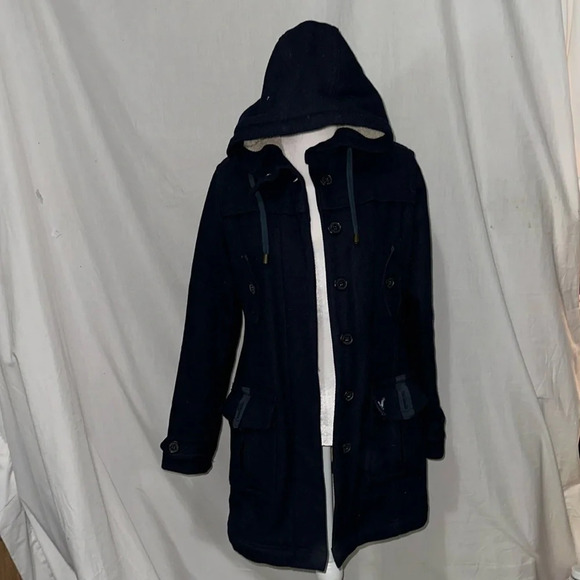 blue American Eagle wool blend coat size small - Picture 1 of 6